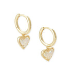 Ari Heart Gold Huggie Earrings in Iridescent Drusy (Copy) - Dink & Volley Pickleball