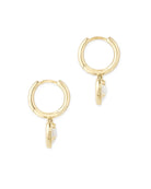 Ari Heart Gold Huggie Earrings in Iridescent Drusy (Copy) - Dink & Volley Pickleball