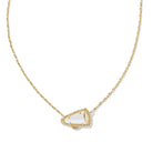 Cheer Gold Short Pendant Necklace in White Mother-of-Pearl