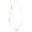 Cheer Gold Short Pendant Necklace in White Mother-of-Pearl