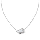 Cheer Silver Short Pendant Necklace in White Mother-of-Pearl