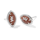 Football Silver Stud Earrings