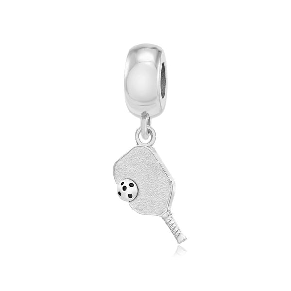 Sterling Silver Pickleball Paddle and Ball Bead Charm