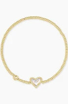 Ari Heart Gold Chain Bracelet in Dichroic Glass