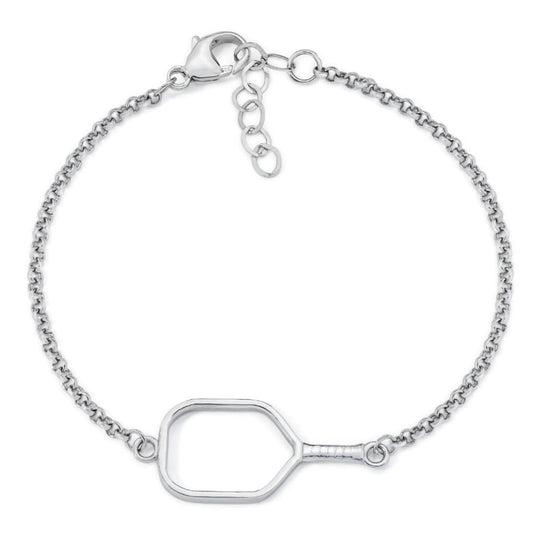 Sterling Silver Pickleball Open Paddle Bracelet