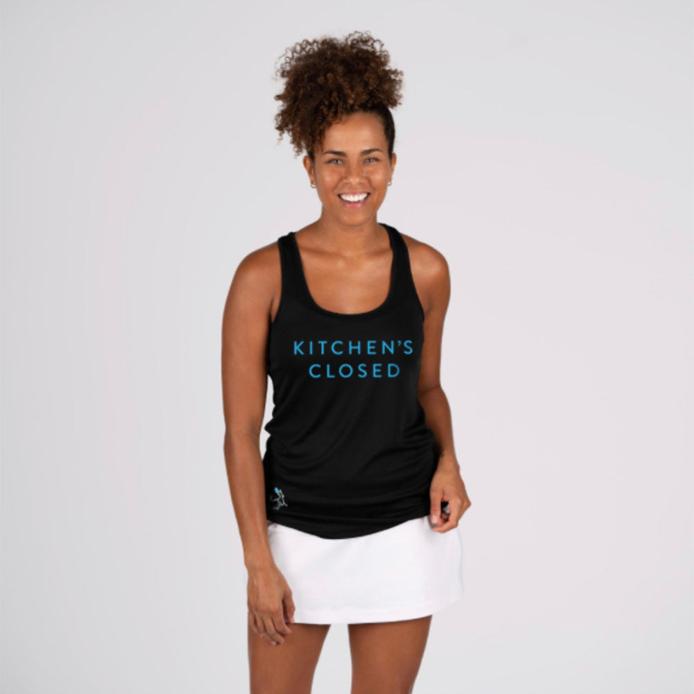 Women's Kitchen's Closed Performance Tank Black - Dink & Volley Pickleball