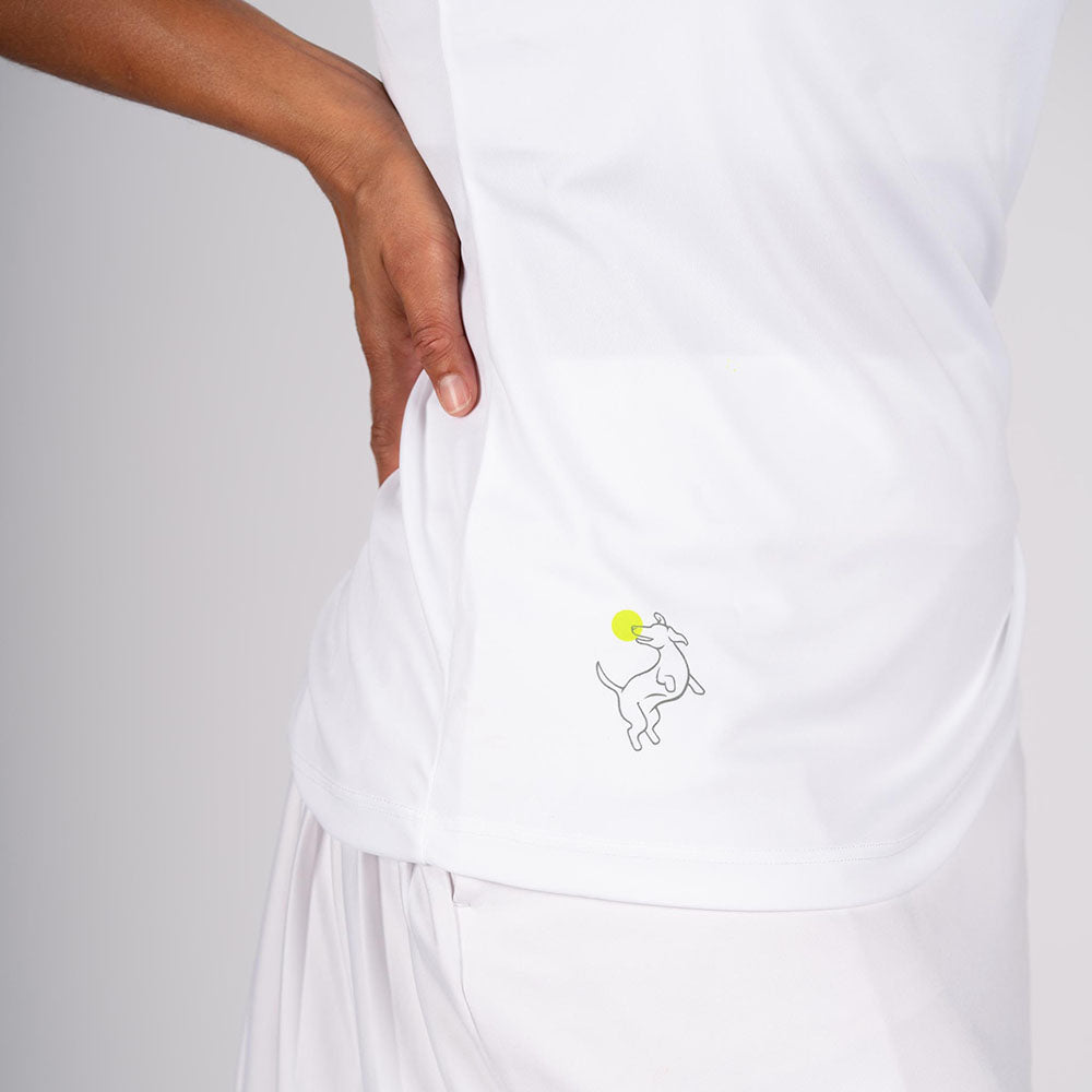 Women's Kitchen's Closed Performance Tank White - Dink & Volley Pickleball