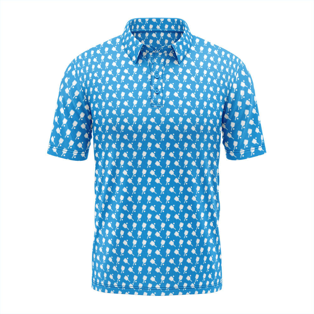 Pickled Blue Performance Polo by Swinton - Dink & Volley Pickleball