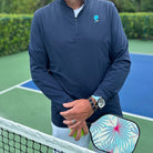 Court Performance Quarter Zip Pullover in Navy - Dink & Volley Pickleball