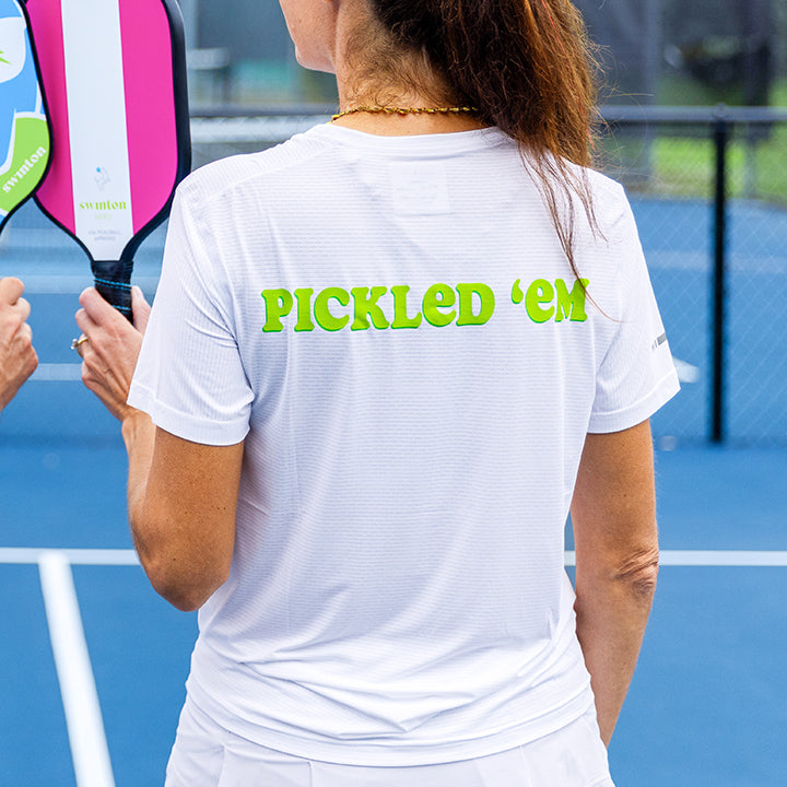 Women's Pickled 'em LUX Performance Shirt - Dink & Volley Pickleball