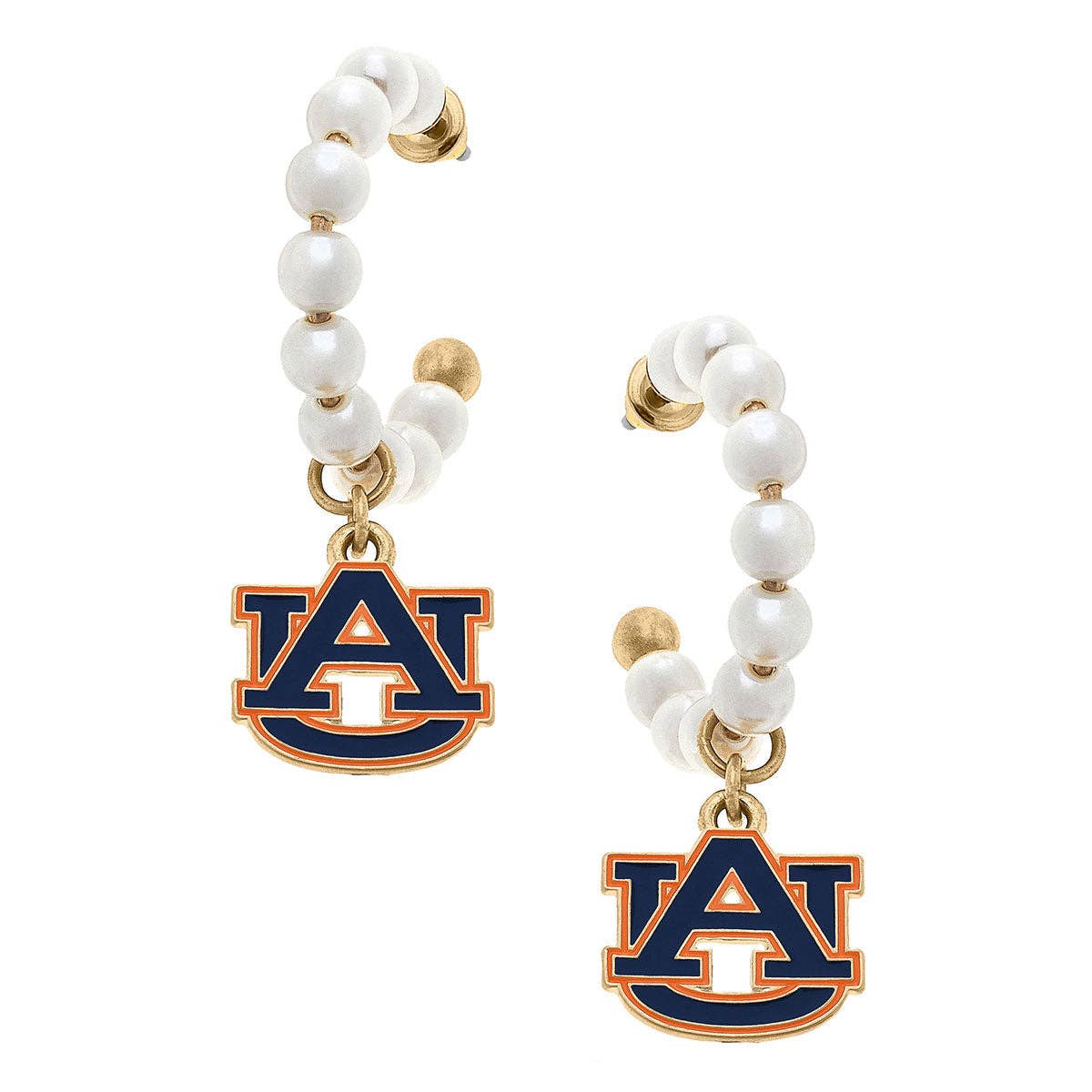 Auburn Pearl Hoop Earrings