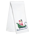 Pickleball Christmas Kitchen Towel with Santa on Sleigh - Dink & Volley Pickleball