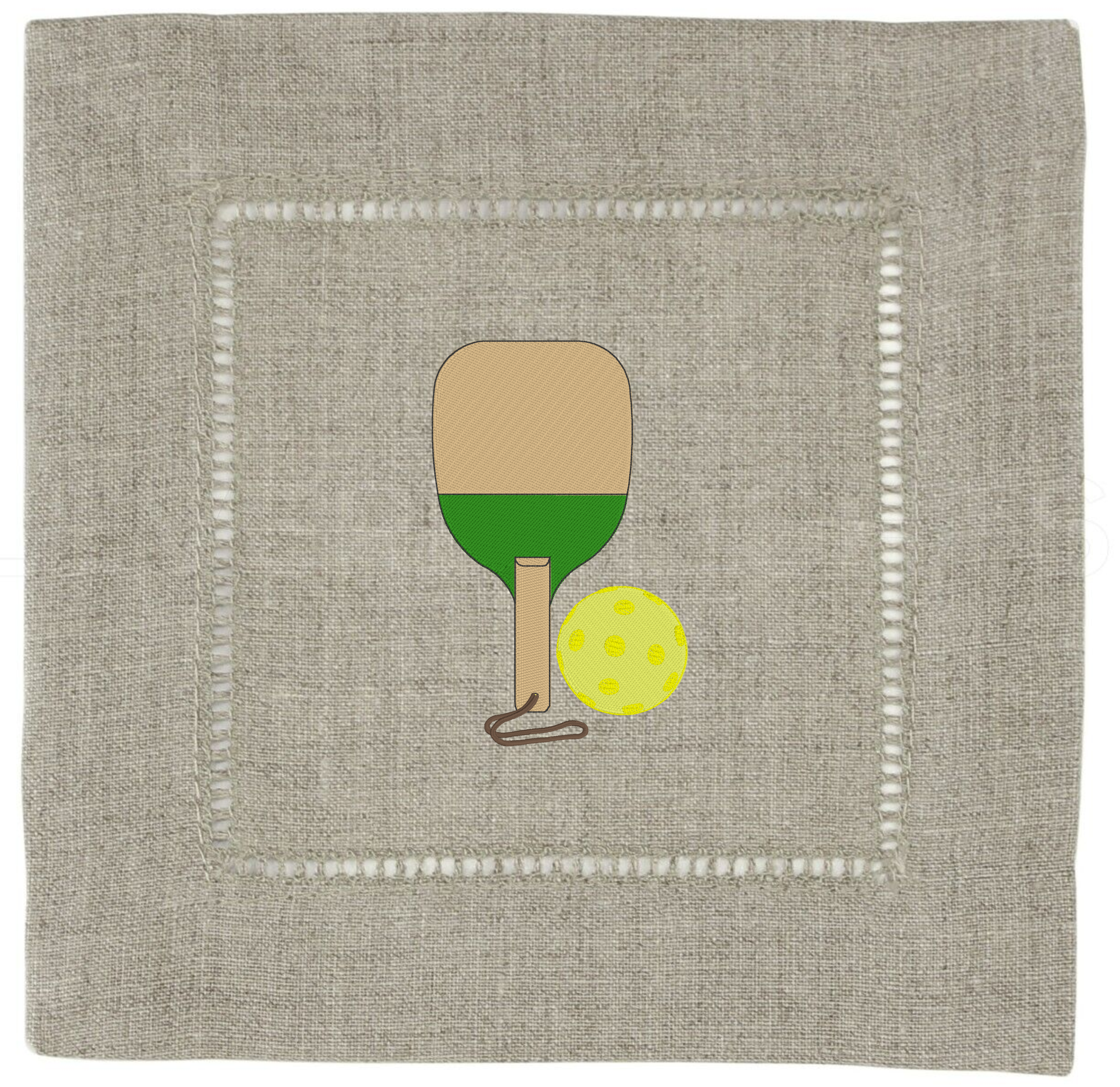 Pickleball Embroidered Cocktail Napkins - Dink & Volley Pickleball