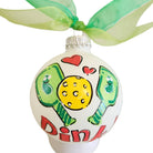 Hand Painted Glass Ornament - Dink with Paddles - Dink & Volley Pickleball