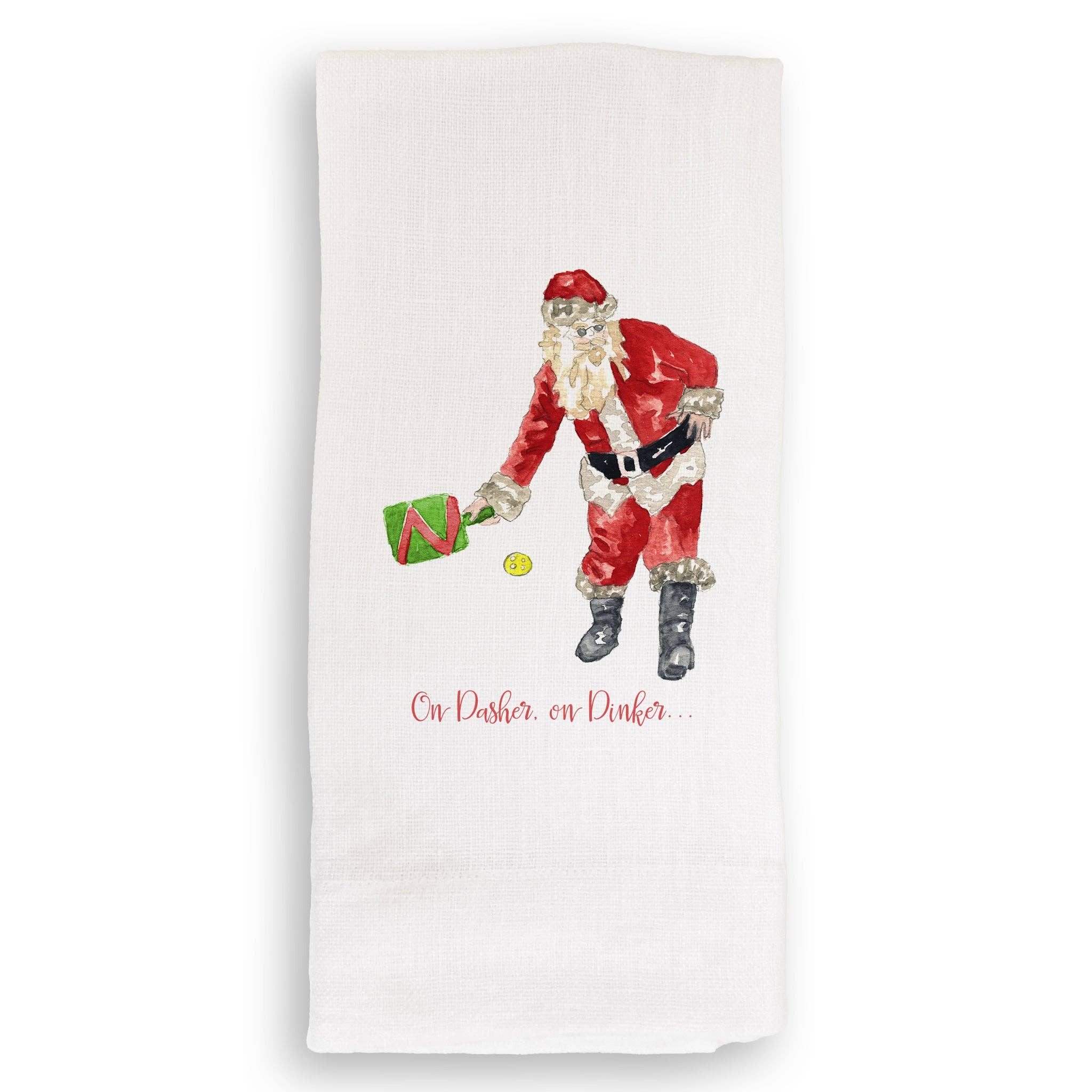 Pickleball Santa White Guest Towel