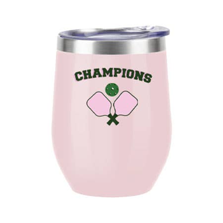 Pickleball Champions Insulated Pink Wine Tumbler - Dink & Volley Pickleball