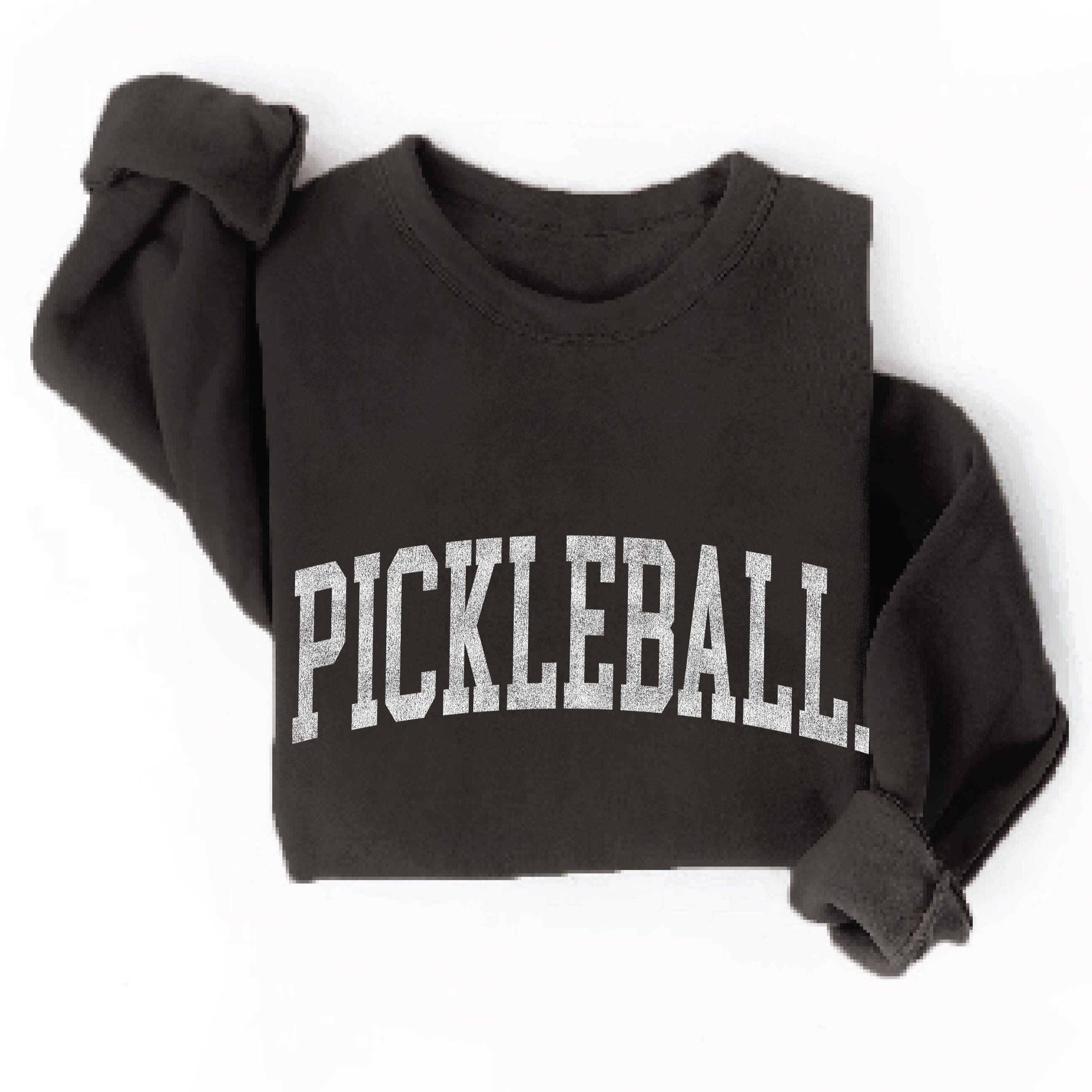 Womens Pickleball Graphic Sweatshirt in Classic Black