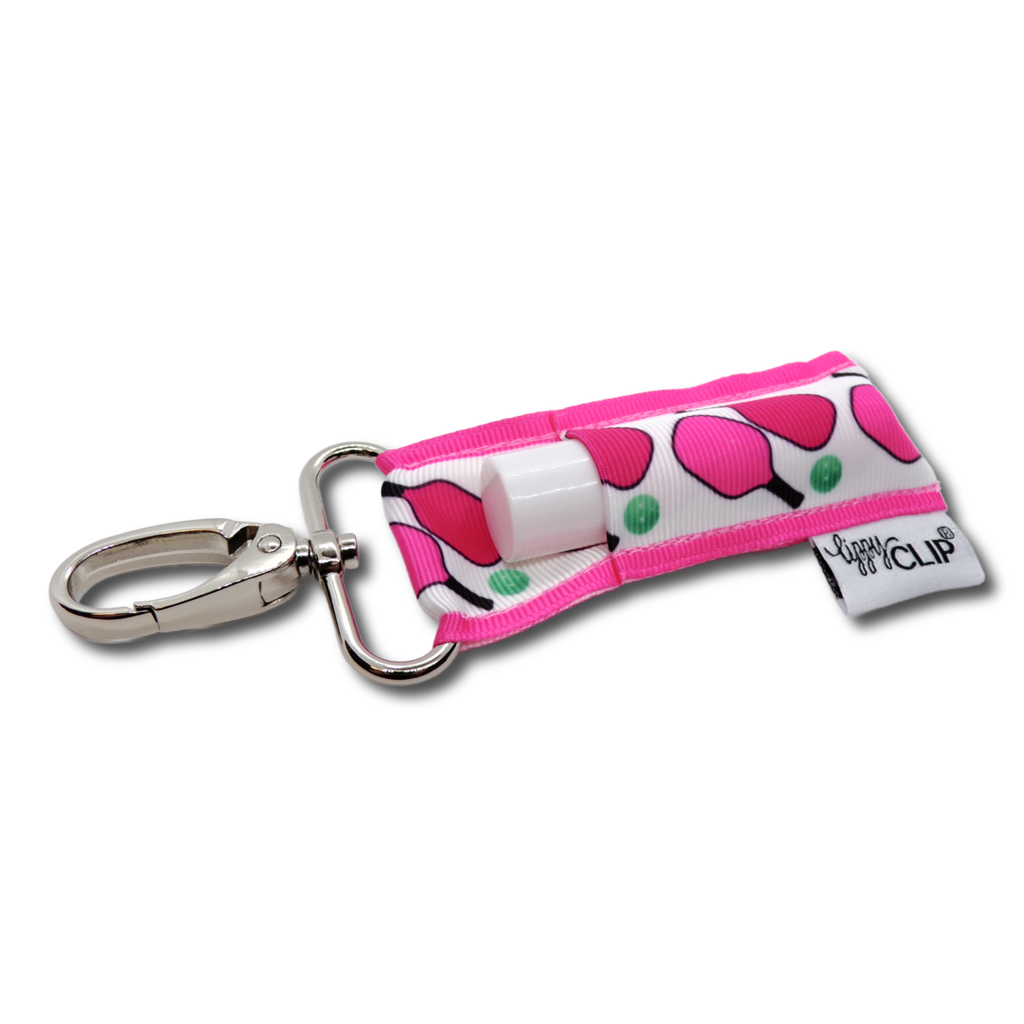 Pickleball on Pink LippyClip Lip Balm Holder for Chapstick - Dink & Volley Pickleball