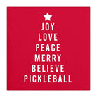 Christmas Pickleball Cocktail Napkin - Joy Love Peace Pickleball - Dink & Volley Pickleball