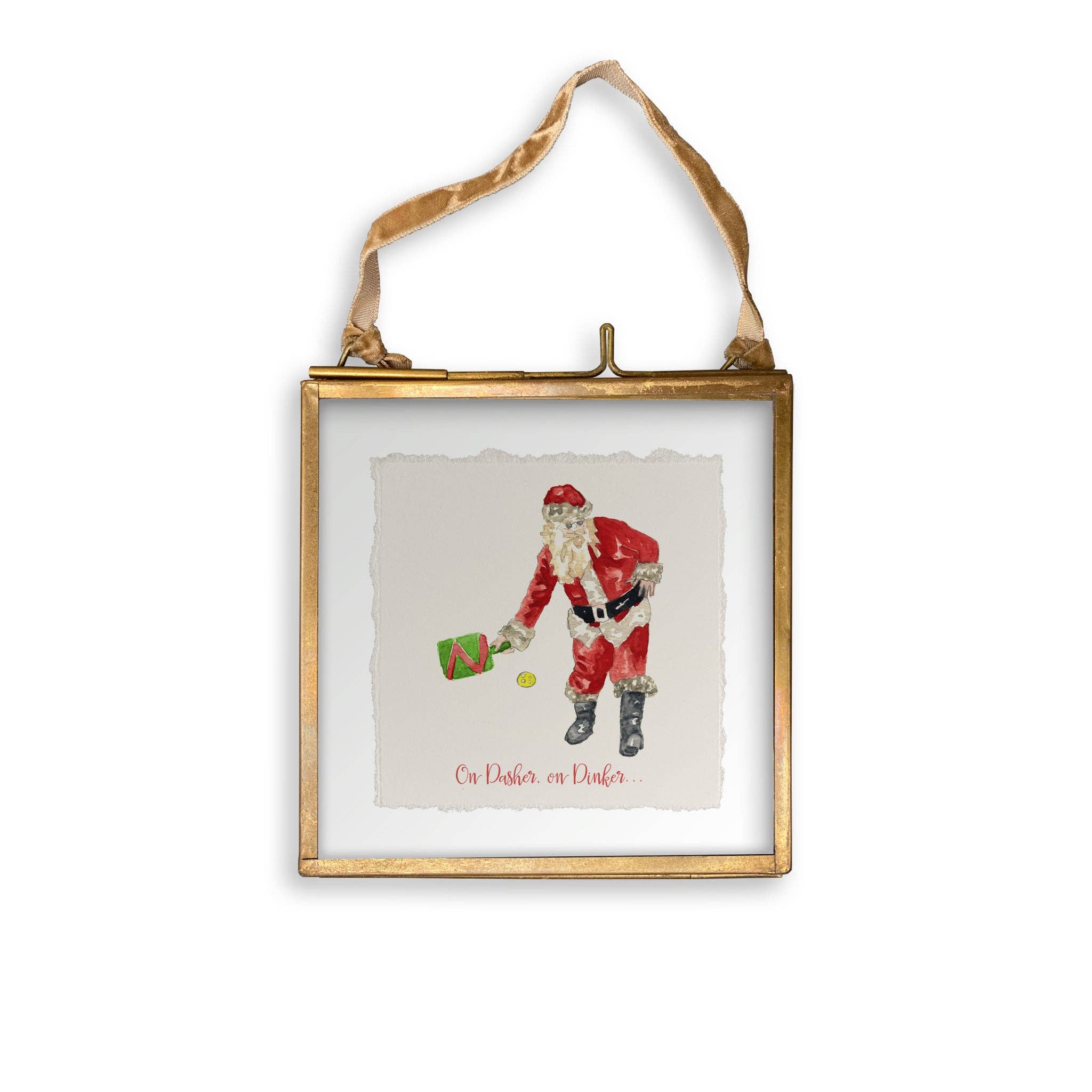 Pickleball Santa Brass Ornaments - Dink & Volley Pickleball