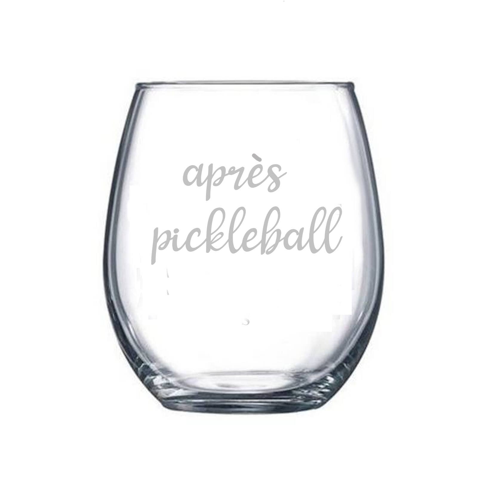 Stemless Pickleball Wine Glass